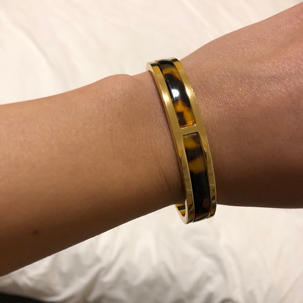JCrew gold and tortoise cuff bracelet